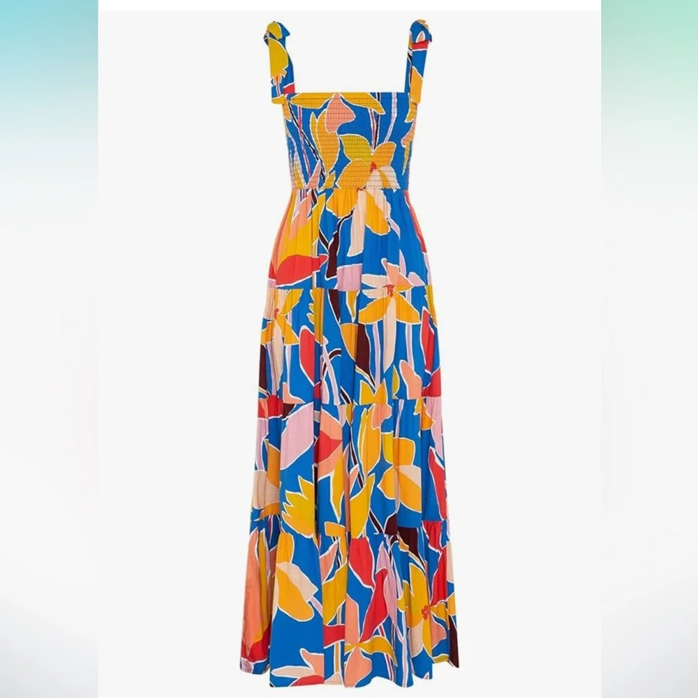 Colorful Floral spaghetti strap Maxi Dress-NWOT - Picture 2 of 5